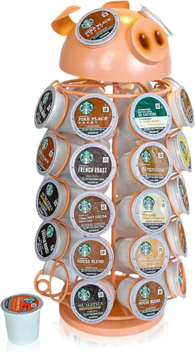 Miniatura 15 de Made Easy Kit - Organizador de almacenamiento en carrusel de 360 cápsulas de café, compatible con cápsulas Keurig K-Pods K-Cups, organizador de Gato