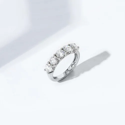Miniatura 7 de Tienda Collection Sterling Silver Five-Stone Ring set with Round Cut Infinite Elements Cubic Zirconia