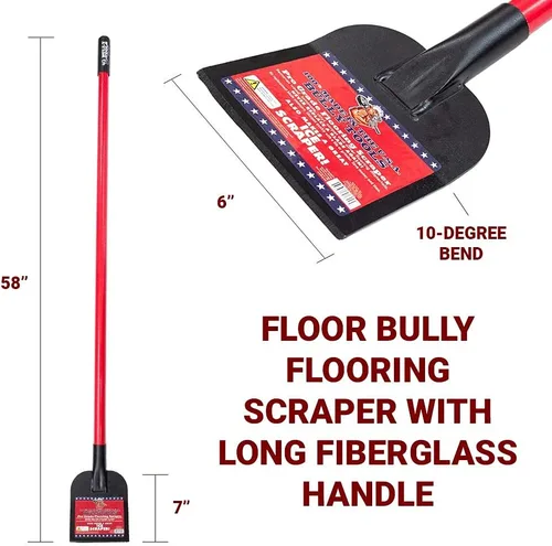 Miniatura 6 de Bully Tools 91300 Piso Bully Rascador de Pisos. Mango largo de fibra de vidrio.