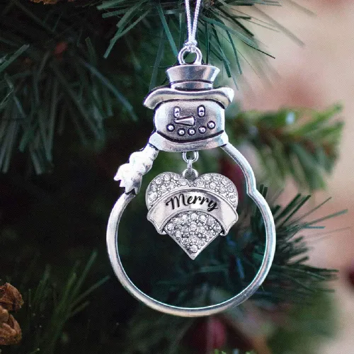 Miniatura 3 de Adorno de plata inspirada, diseño de muñeco de nieve con circonitas cúbicas