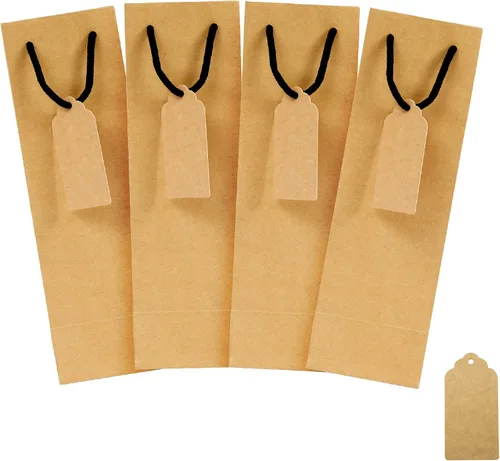 Miniatura 13 de Bolsa de regalo de vino para 2 botellas, 7.15 x 4 x 13 pulgadas, 24 bolsas de regalo para botellas de vino dobles