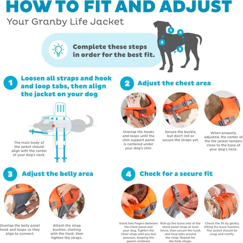 Miniatura 3 de Chaleco salvavidas para perro Outward Hound Granby Splash, chaleco salvavidas para perro de alta flotabilidad para natación, navegación y seguridad