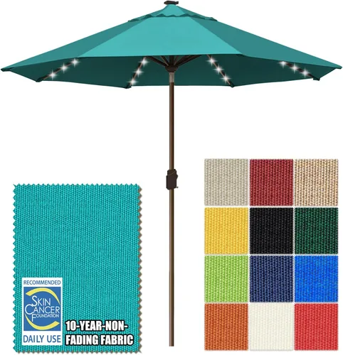 Miniatura 46 de EliteShade - Sombrilla solar de 9 pies / 2.74 metros, con 80 luces LED para patio, mesa al aire libre, con ventilación y cubierta que no se decolora