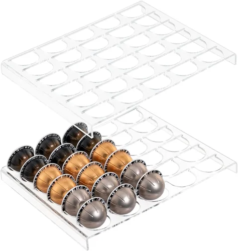 Miniatura 8 de SUMERFLOS Bandeja de Almacenamiento de Cápsulas de Café, Organizador de Inserción para Cajón que Contiene 30 Cápsulas Compatible con Cápsulas