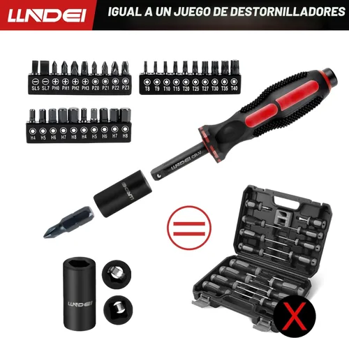 Miniatura 6 de LLNDEI Juego de llaves de trinquete de 48 piezas de 1/4 pulgada, enchufe métrico poco profundo (4-14mm) de 6 puntas, con 72 dientes, juego de llaves