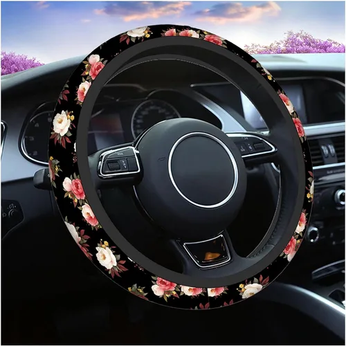 Miniatura 7 de Swono Fundas de volante de neopreno antideslizantes con diseño de fantasmas lindos y divertidos fantasmas bailarines de Halloween, agarre cómodo