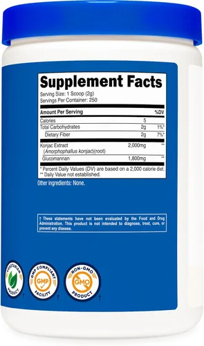 Miniatura 5 de Nutricost - Glucomanano en polvo, 1.10 lb