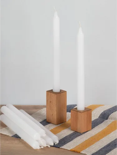 Miniatura 5 de CANDWAX Paquete de 4 velas cónicas blancas, sin goteo, de combustión lenta, sin perfume, de 12 pulgadas, ideales para mesa de comedor, candelabros