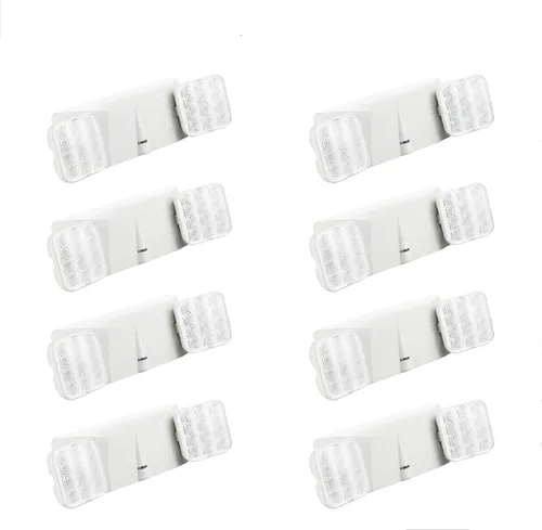 Miniatura 13 de SPECTSUN - Paquete de 2 luces LED de emergencia blancas, luz LED de emergencia de cabeza cuadrada ajustable con batería, luz de emergencia
