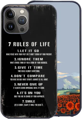 Carcasa de TPU con citas positivas para teléfono con 7 reglas de la vida, diseño motivacional, regalo para mujeres y niñas para Galaxy S25 S24 S23