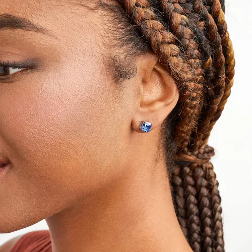 Miniatura 2 de MORGAN & PAIGE Aretes de tuerca de plata de ley 925 con 4 puntas y circonita cúbica para mujer, aretes de mariposa