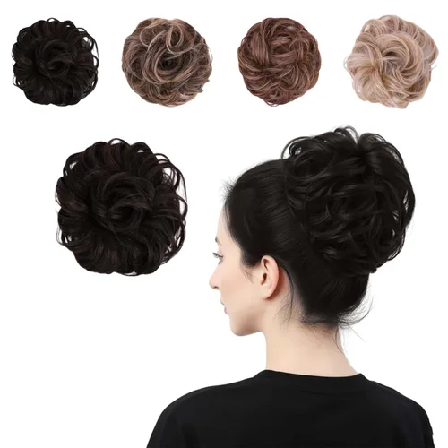 Miniatura 20 de Juvabun Messy Bun 2.0 - Extensión de cabello de moño desordenado de color gris claro, suave y ligero, para mujer, uso diario Gris claro 2.0