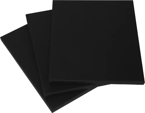 Miniatura 5 de Lienzo negro, paquete de 6 lienzos negros de 8 x 10 pulgadas, 100 % algodón imprimado sin ácidos para pintura, suministros de arte para verter