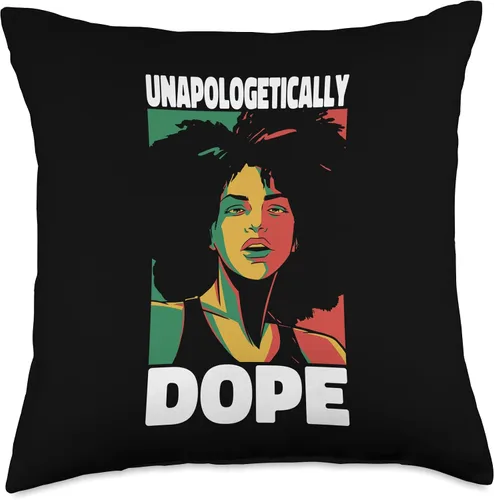 Miniatura 4 de Unapologetically Dope Black Woman Afro Black History Month Throw Pillow