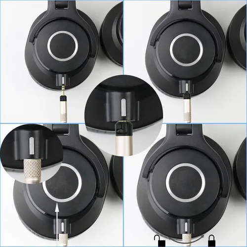 Miniatura 5 de Cable de repuesto para audio de 1,2m /1,5m/2,5m/ 3m para audífonos Audio Technica ATH-M50x ATH-M40x