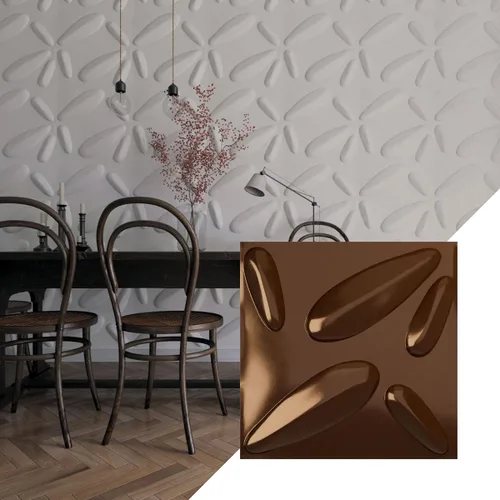 Miniatura 31 de Ekena Millwork 19 5/8 pulgadas de ancho x 19 5/8 pulgadas de alto, pétalo EnduraWall decorativo 3D, cobre envejecido (cubre 2.67 pies cuadrados).