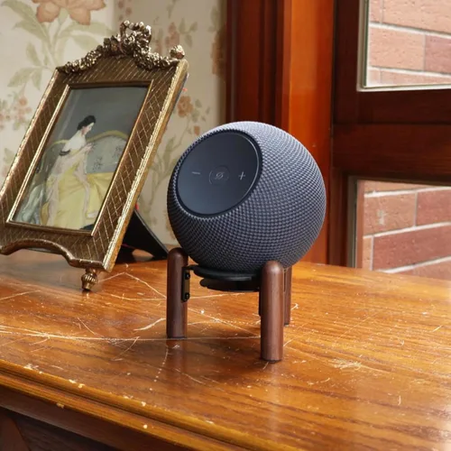 Miniatura 4 de Soporte de madera de escritorio para Echo Dot Max 2025, aumenta la altura del altavoz. Mejora la calidad del sonido y oculta el cable