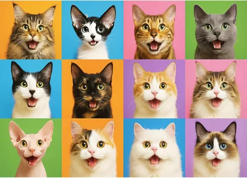 Rompecabezas para adultos de 1000 piezas, rompecabezas coloridos con temática de gatos, divertido juego familiar, desafiante rompecabezas de 28 x 20