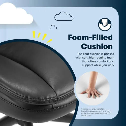 Miniatura 7 de Serta Comfort Ergo - Silla de oficina ejecutiva, diseño ergonómico de respaldo medio con soporte lumbar, cojín de asiento de doble capa semipelado