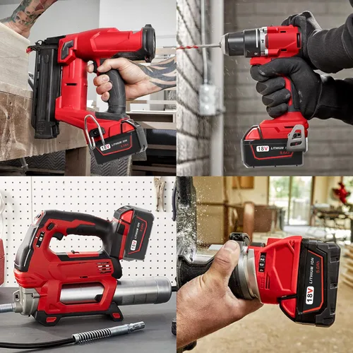 Miniatura 2 de Worthmah Paquete de 2 baterías de 5.0Ah 18V y cargador de repuesto para batería Milwaukee M18 48-11-1850, compatible con cargador de batería m18