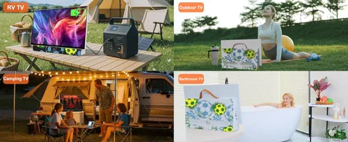 Miniatura 9 de Smart TV portátil de 27 pulgadas con batería incorporada, TV al aire libre FHD de 1080P para casas rodantes y campamentos, HDR10, Dolby Audio, WiFi