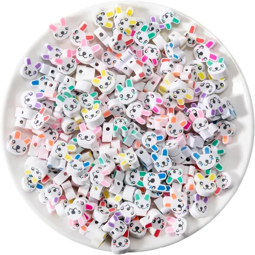 Miniatura 55 de 100 piezas de cuentas espaciadoras de arcilla polimérica de animales para joyería de mujer, pulseras, collares, aretes, accesorios de bricolaje