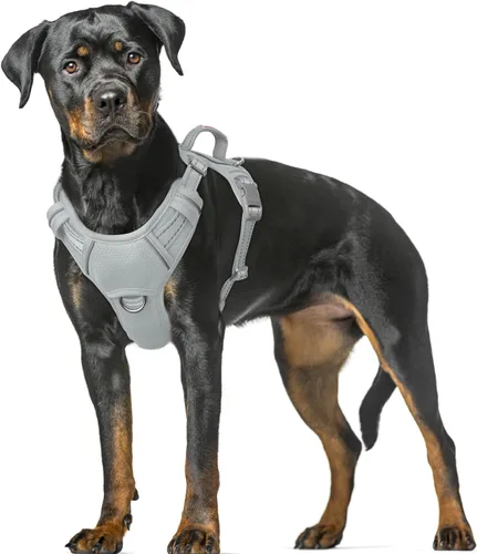 Miniatura 23 de BARKBAY Arnés para Perro Sin Tirones Talla Grande Arnés Reflectante para Perro con Clip Frontal y Asa de Control Fácil para Caminar Entrenar Correr