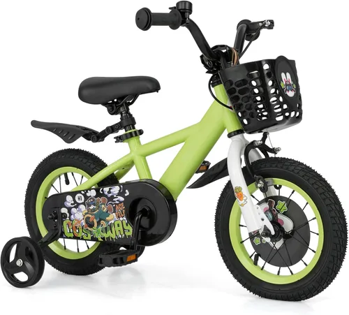 Miniatura 10 de BABY JOY Rabbit Pilot - Bicicleta deportiva para niños, 12, 14, 16, 18 pulgadas, bicicleta infantil para 3-8 años con altura ajustable, ruedas