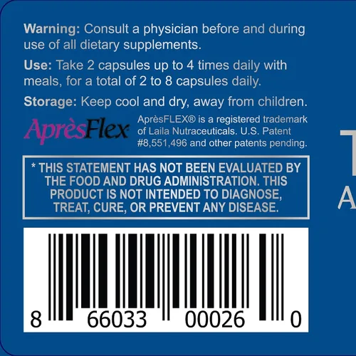 Miniatura 4 de Thrivous Tenacity Arthroprotector - Suplemento de apoyo articular y óseo con boswellia ApresFlex®, Same, cúrcuma, vitamina D3 y K2 - 60 cápsulas