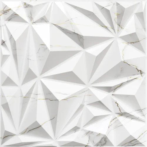 Miniatura 10 de STICKGOO Paneles de pared 3D de diamante para decoración de pared interior, paneles de pared con textura 3D blanca de 19.7 x 19.7 pulgadas, paneles
