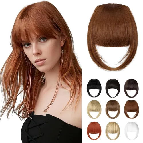 Miniatura 18 de Bangs Hair Clip in Bangs, French Ash Blonde Fake Bangs Hair Clip on Bangs for Women Fringe with Temples Hairpieces Faux Bangs for Daily Wear