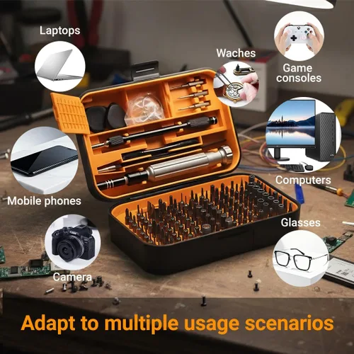 Miniatura 4 de Juego de destornilladores de precisión de 150 piezas, juego de destornilladores magnéticos electrónicos 150 en 1 con kit de herramientas