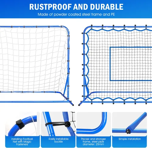 Miniatura 8 de Soccer Baseball Rebounder Net, Soccer Goal Net, Volleyball Softball Rebound Pitchback Net Quick-Switch Angle Training for Control, Passing Practice