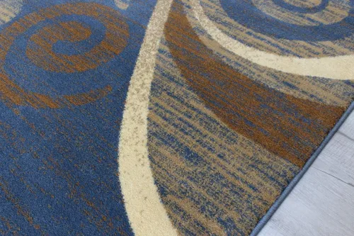 Miniatura 9 de Masada Rugs, Stephanie Collection - Alfombra de área moderna y contemporánea, 1100, azul, beige, marrón (5 pies 3 pulgadas x 7 pies 3 pulgadas)