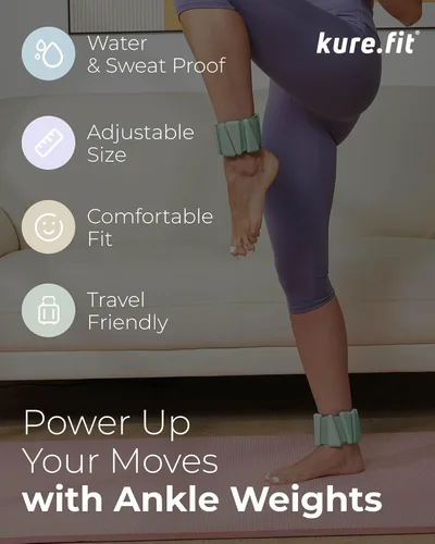 Miniatura 6 de Peso para Pilates Pesas ajustables para muñeca y tobillo para mujeres Brazaletes con peso 1 libra/ 2 libras cada una (Juego de 2)