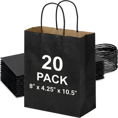 Miniatura 28 de METRONIC Bolsas de papel marrón de 10 x 5 x 13 pulgadas, 50 unidades, bolsas de regalo de papel kraft de tamaño mediano con asas, bolsa de papel