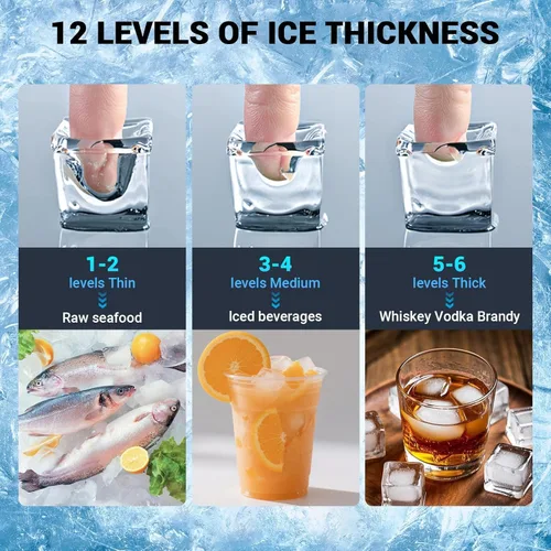 Miniatura 7 de Commercial Ice Maker Machine, 580 LBS/Day with 400lbs Storage Bin, Stainless Steel Ice Maker with Self Cleaning, ETL Certificated, 24H Timer &