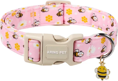 Miniatura 7 de Aring Pet Collar de algodón, ligero y ajustable, con hebilla de liberación rápida, para perros pequeños, medianos y grandes, otoño, hoja de arce