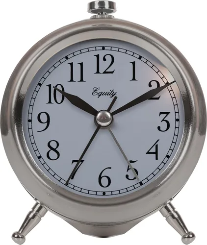 Miniatura 2 de Equity 25655 - Reloj despertador pequeño de metal plateado