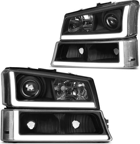 Miniatura 12 de DWVO Conjunto de faros delanteros compatible con Chevy Silverado Avalanche 1500 1500HD 2500 2500HD 3500 Faro 2007 Silverado 1500 2500 3500 Carcasa