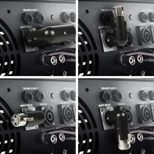 Miniatura 2 de Adaptador de ángulo XLR de 3 pines Doble macho y hembra, conector de 3 pines de metal duradero con 4 posiciones de ángulo ajustables y conexión