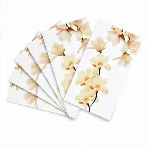 Miniatura 8 de Servilletas florales de orquídea blanca, 100 toallas de mano de papel desechables para baño, fiesta, boda, primavera, cena, bufé
