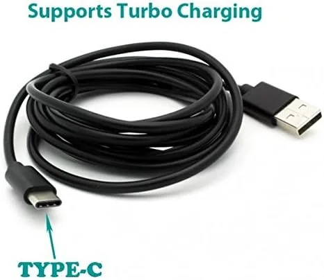 Miniatura 2 de Moto Z2 Force - Cable USB tipo C negro de 6 pies de largo con cable de carga turbo sincronización de carga rápida USB-C cable de transferencia