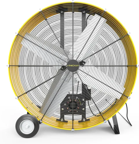 Miniatura 11 de VINICAYA 30 Inch High Velocity Floor Fan, 3-Speed Heavy Duty Industrial Drum Fan for Warehouses, Workshops, Factories and Basements, 2 Pack