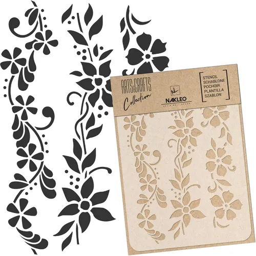 Miniatura 15 de NAKLEO Plantilla de pintura para manualidades A3 de 11.8 x 16.5 pulgadas, patrón de naturaleza de hojas de otoño, plantilla de dibujo de plástico