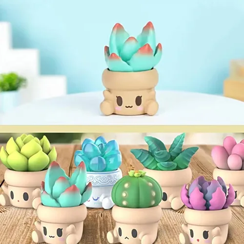 Miniatura 4 de Aven Rabbit Hugging Succulents 2 Series - Caja ciega de juguetes para figuras de acción lindas, modelo de regalo de cumpleaños, bolsa ciega