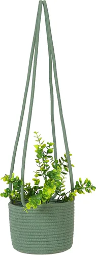 Cesta Colgante para Macetas de Cuerda de Yute Tejida, Colgadores de Plantas para Interiores, Soporte para Plantas Colgantes de Hasta Macetas de 7",