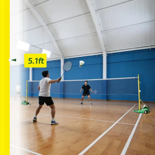 Miniatura 4 de Red de bádminton, juegos de bádminton para patio trasero de niños, postes de bádminton resistentes para interiores y exteriores, red de bádminton