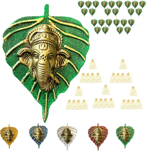 Miniatura 8 de LOVENSPIRE Ganesha de hoja de metal para colgar en la pared, decoración para el hogar, sala de estar, oficina, obra decorativa de arte indio
