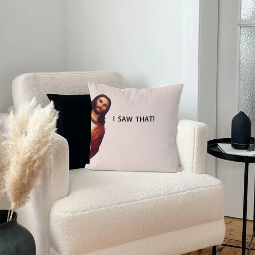 Miniatura 2 de IWXYI Funda de almohada divertida - Vi esa funda de almohada 18x18, funda de almohada decorativa con frases divertidas para decoración del hogar